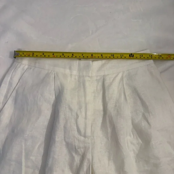 N A-K D White Linen High-Waist Culottes size 6 Wide Leg Summer Chic NWT - Picture 12 of 16